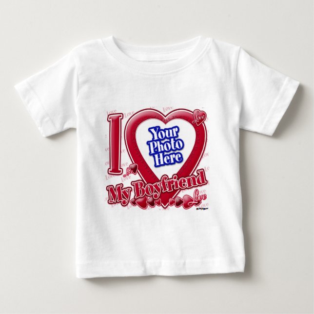 I Love My Boyfriend red heart - photo Baby T-Shirt (Front)