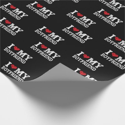 I Love My Boyfriend Red Heart Valentine's Day      Wrapping Paper