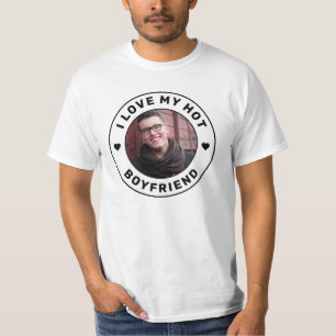 I Love My Boyfriend Simple Personalized Photo T-Shirt