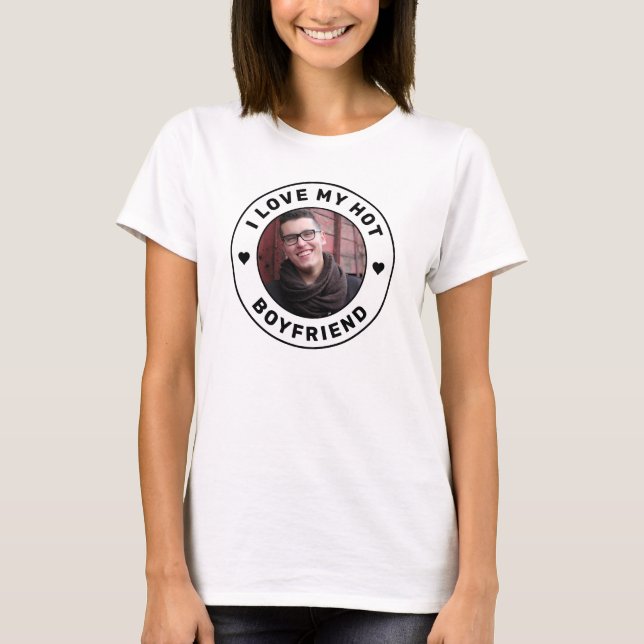 I Love My Boyfriend Simple Photo Women's T-Shirt (Front)