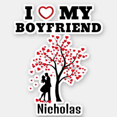 I Love my Boyfriend Sticker