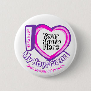 I love My Boyfriend Valentines Day Newly Weds Button