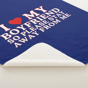 I Love My Boyfriend Valentine's Day Sherpa Blanket