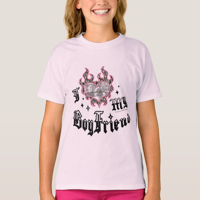 I Love My Boyfriend - Zebra - DingusDesign  T-Shirt (Front)