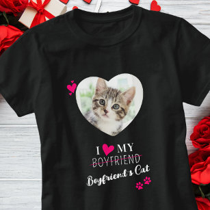 I Love My Boyfriend's Cat Custom Photo T-Shirt