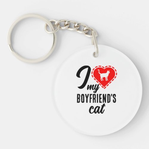 I love my boyfriends cat keychain