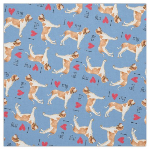 I Love my Bracco Italiano Fabric