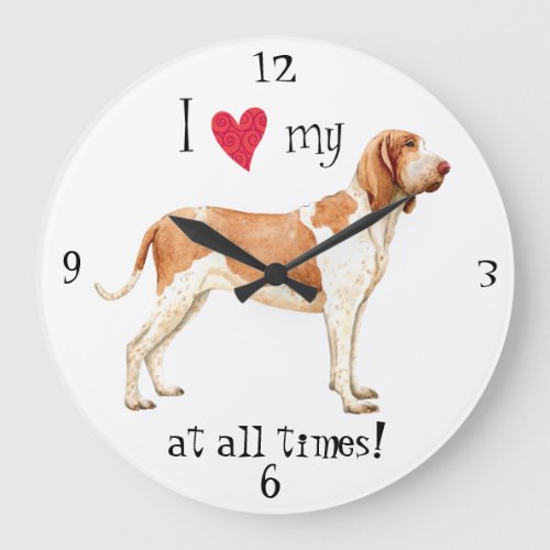 I Love my Bracco Italiano Large Clock