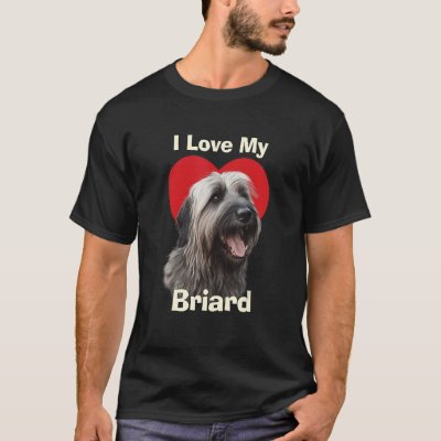 I Love My Briard Berger de Brie Puppy Dog T-Shirt