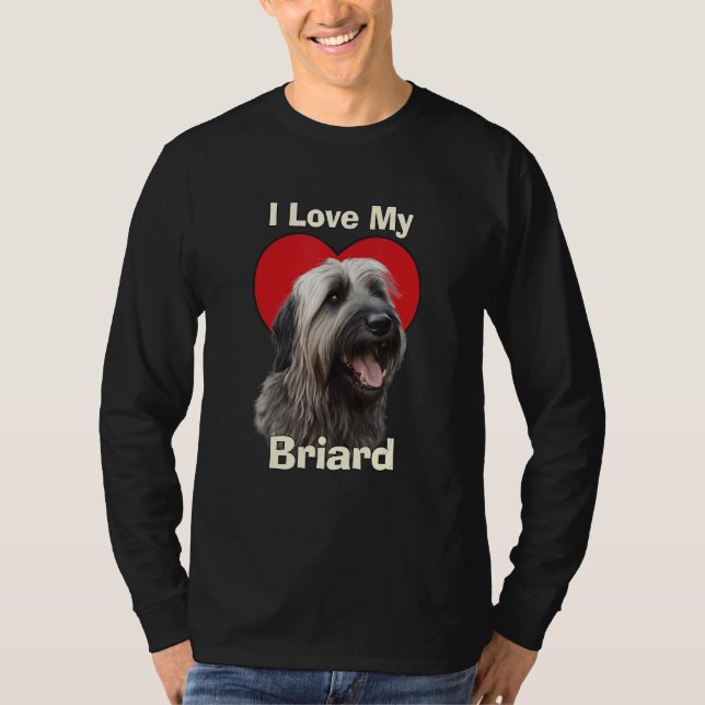 I Love My Briard Berger de Brie Puppy Dog T-Shirt (Front)
