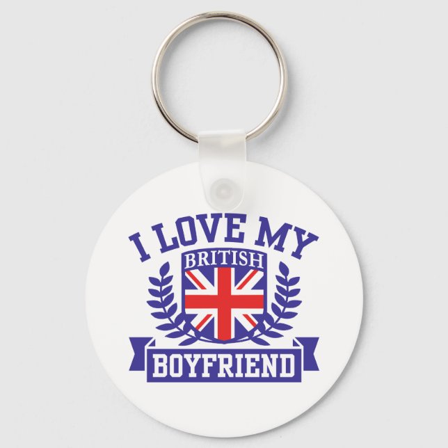 I Love My British Boyfriend Keychain (Front)
