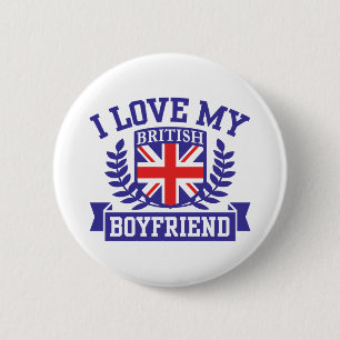 I Love My British Boyfriend Pinback Button