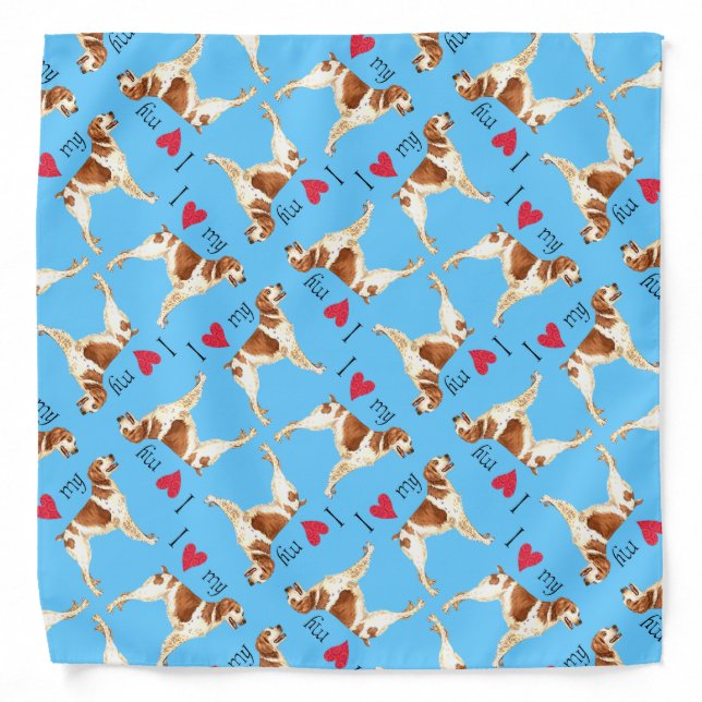 I Love my Brittany Bandana (Front)