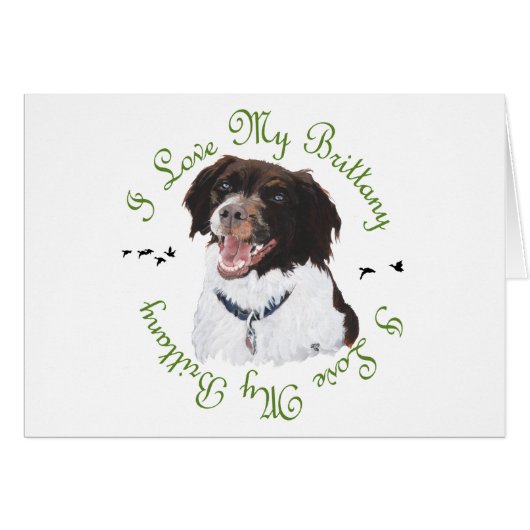 I Love My Brittany Cards (Front Horizontal)