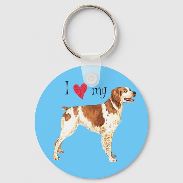 I Love my Brittany Keychain (Front)