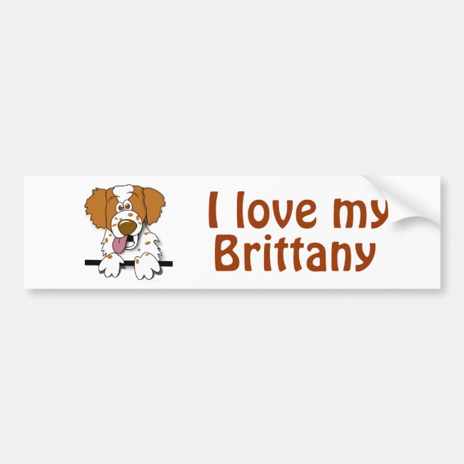 I Love My Brittany Spaniel Dog Lover Template