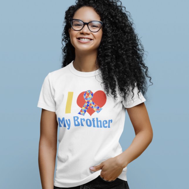 I Love My Brother Autism Awareness Custom T-Shirt (Creator Uploaded)