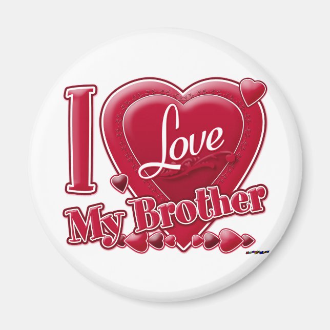 I Love My Brother red - heart Magnet (Front)