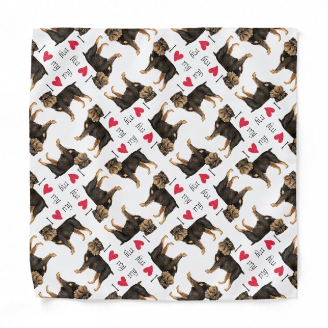 I Love my Brussels Griffon Bandana (Front)