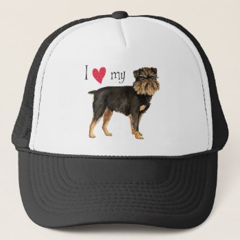 I Love My Brussels Griffon Trucker Hat by DogsInk at Zazzle