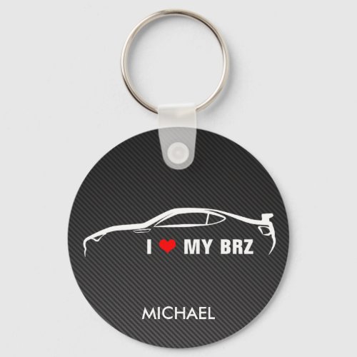 I Love My BRZ Keychain