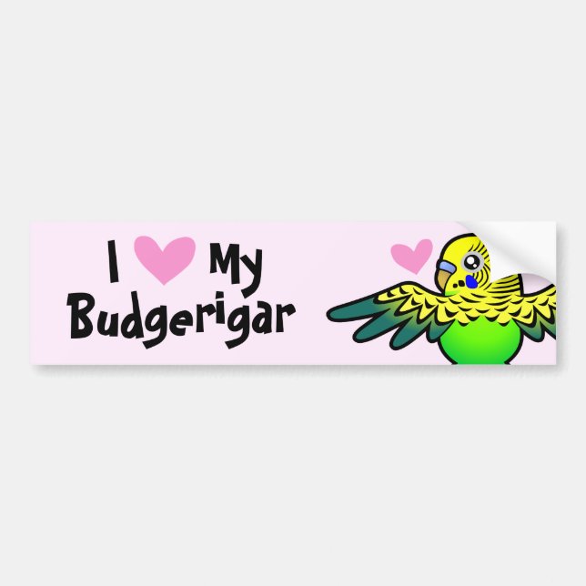I Love My Budgie Bumper Sticker (Front)