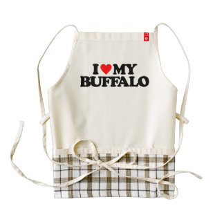 I LOVE MY BUFFALO ZAZZLE HEART APRON