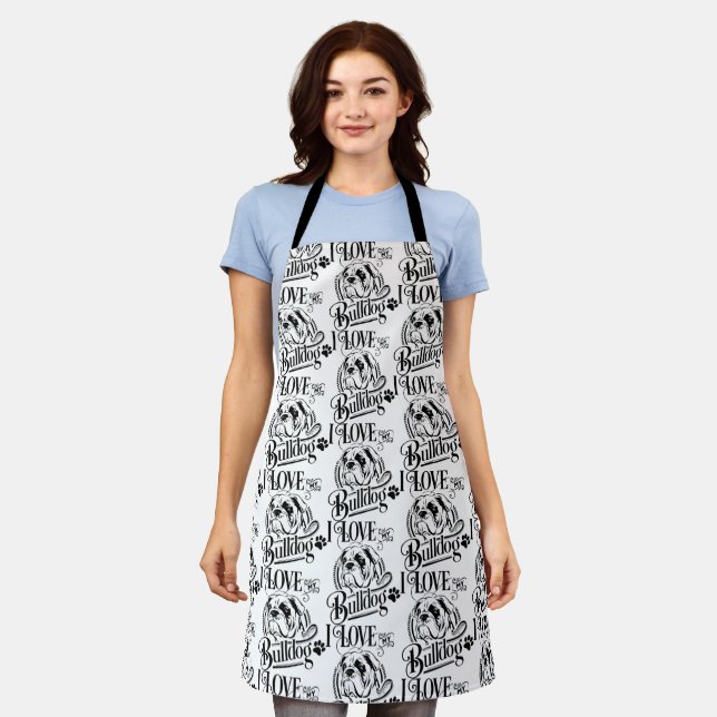 I love My Bull Dog Apron (Worn)