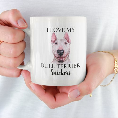 I Love my Bull Terrier Dog monogram Coffee Mug