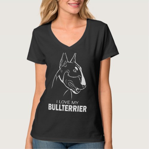 I Love My  Bull Terrier Dog T_Shirt