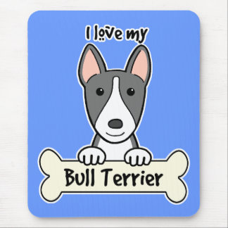I Love My Bull Terrier Mouse Pad