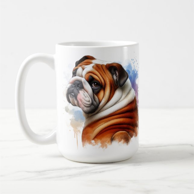 I Love My Bulldog Coffee Mug Cup (Left)