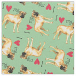 I Love my Bullmastiff Fabric