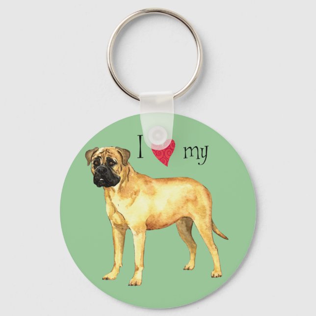I Love my Bullmastiff Keychain (Front)