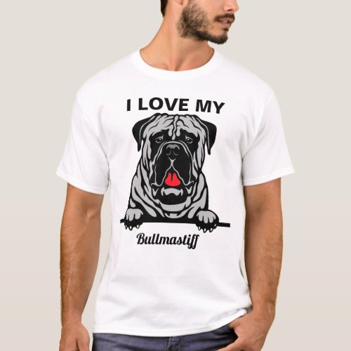 I Love My Bullmastiff T_Shirt 