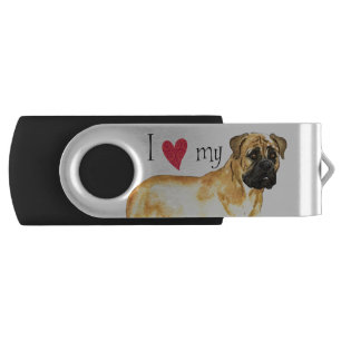 I Love my Bullmastiff USB Flash Drive