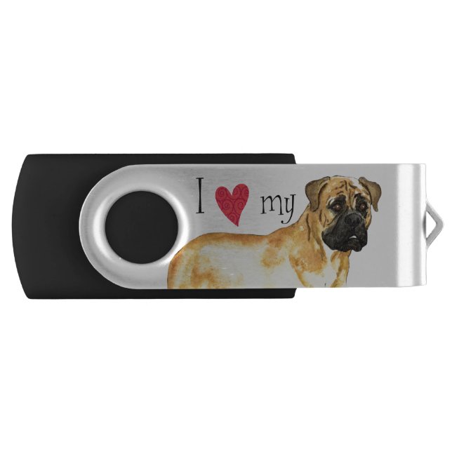 I Love my Bullmastiff USB Flash Drive (Front)