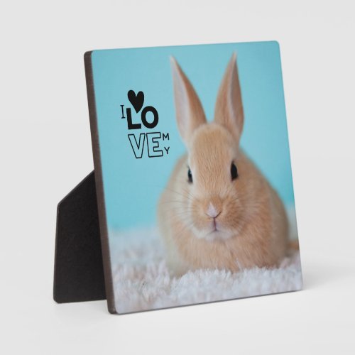 I Love My Bunny PHOTO Gift for House Rabbit Owners Plaque