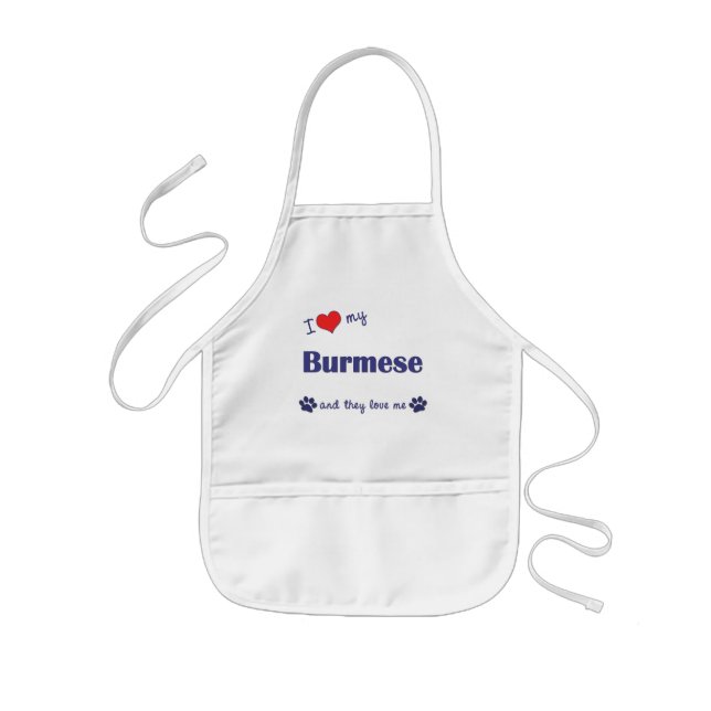 I Love My Burmese (Multiple Cats) Kids' Apron (Front)