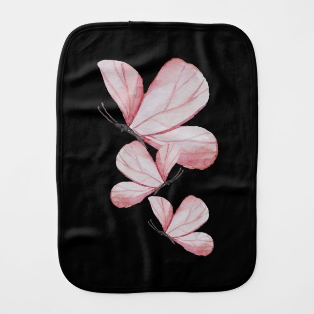 I Love My Butterfly Gifts Baby Burp Cloth (Front)