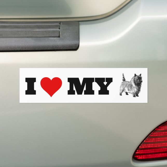 I Love My Cairn Terrier Bumper Sticker (On Car)