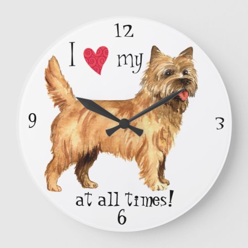 I Love my Cairn Terrier Large Clock