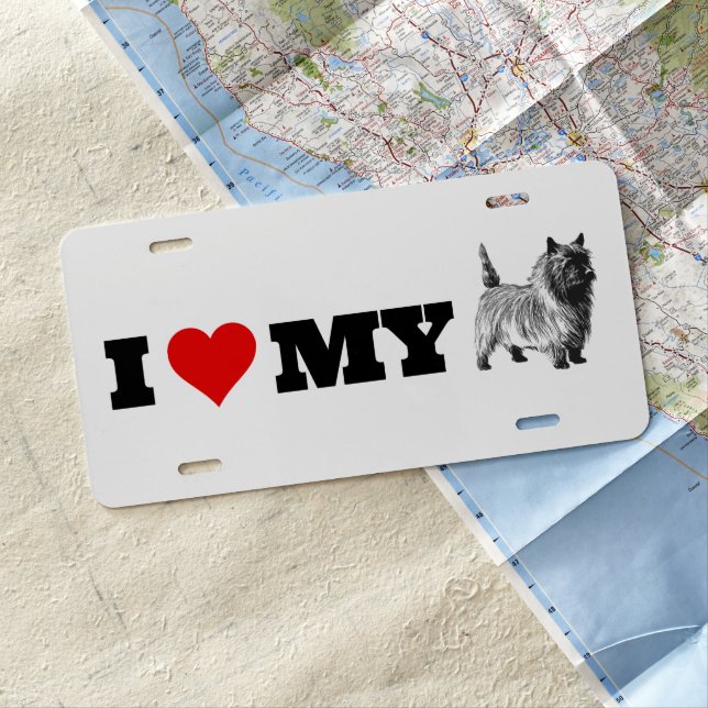 I Love My Cairn Terrier License Plate (In Situ)
