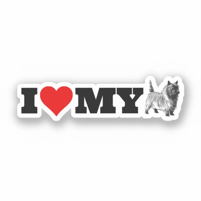 I Love My Cairn Terrier Sticker (Front)