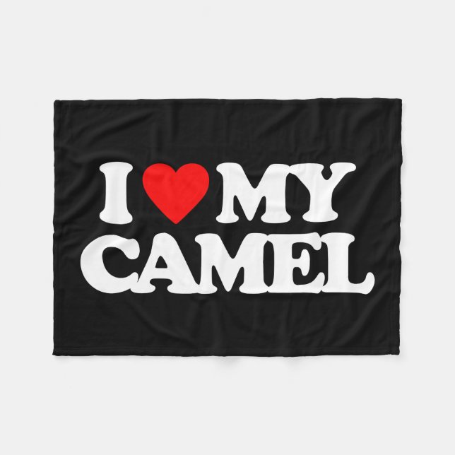 I LOVE MY CAMEL FLEECE BLANKET (Front (Horizontal))