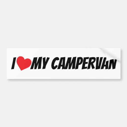 I Love My Campervan Big Red Love Heart Bumper Sticker