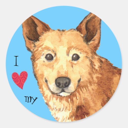 I Love my Canaan Dog Classic Round Sticker