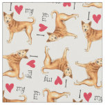 I Love my Canaan Dog Fabric