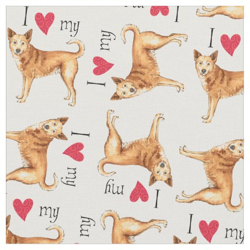 I Love my Canaan Dog Fabric