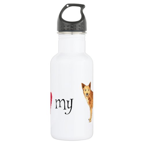 I Love my Canaan Dog Stainless Steel Water Bottle